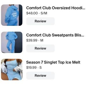 3 Piece Set : sweatshirt, sweatpants, tank top WHITE FOX